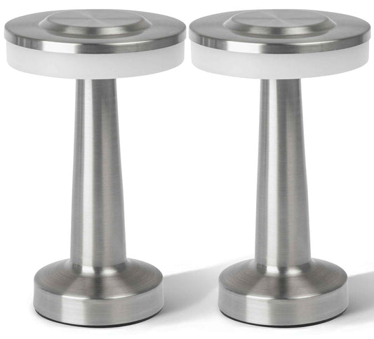 Bell+Howell 2 Pk Elegant Cordless Table Lamp, LED Wireless Lamp for Bedroom, Wireless Lamps for Tables Cordless Table Lamps, Rechargeable Lamp for Desk, Kitchen, Bedroom & More with 3 Light Colors