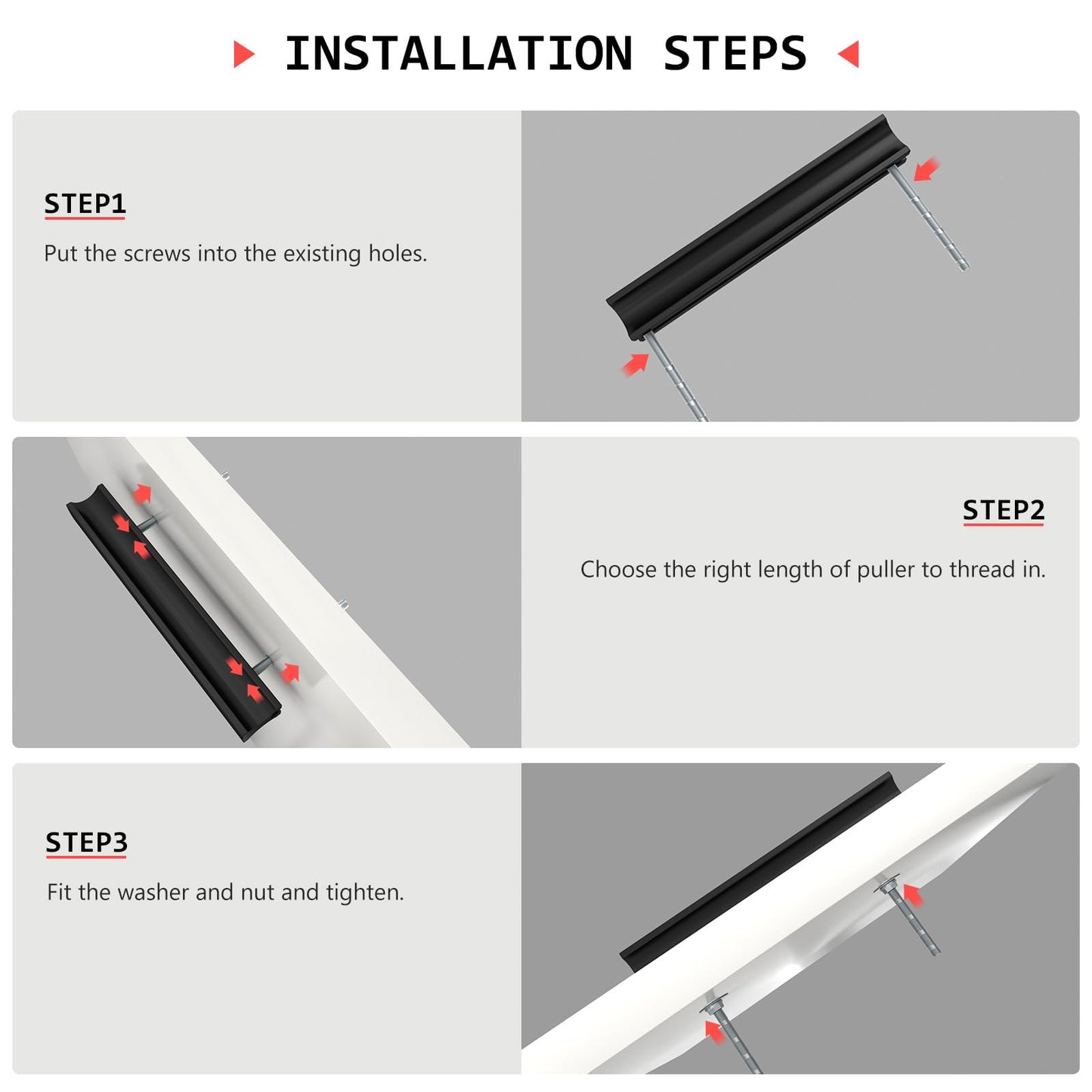 homdiy 25 Pack Adjustable Black Cabinet Pulls 2" to 8.8" (51-224mm) Adjustable Hole Distance Drawer Pulls