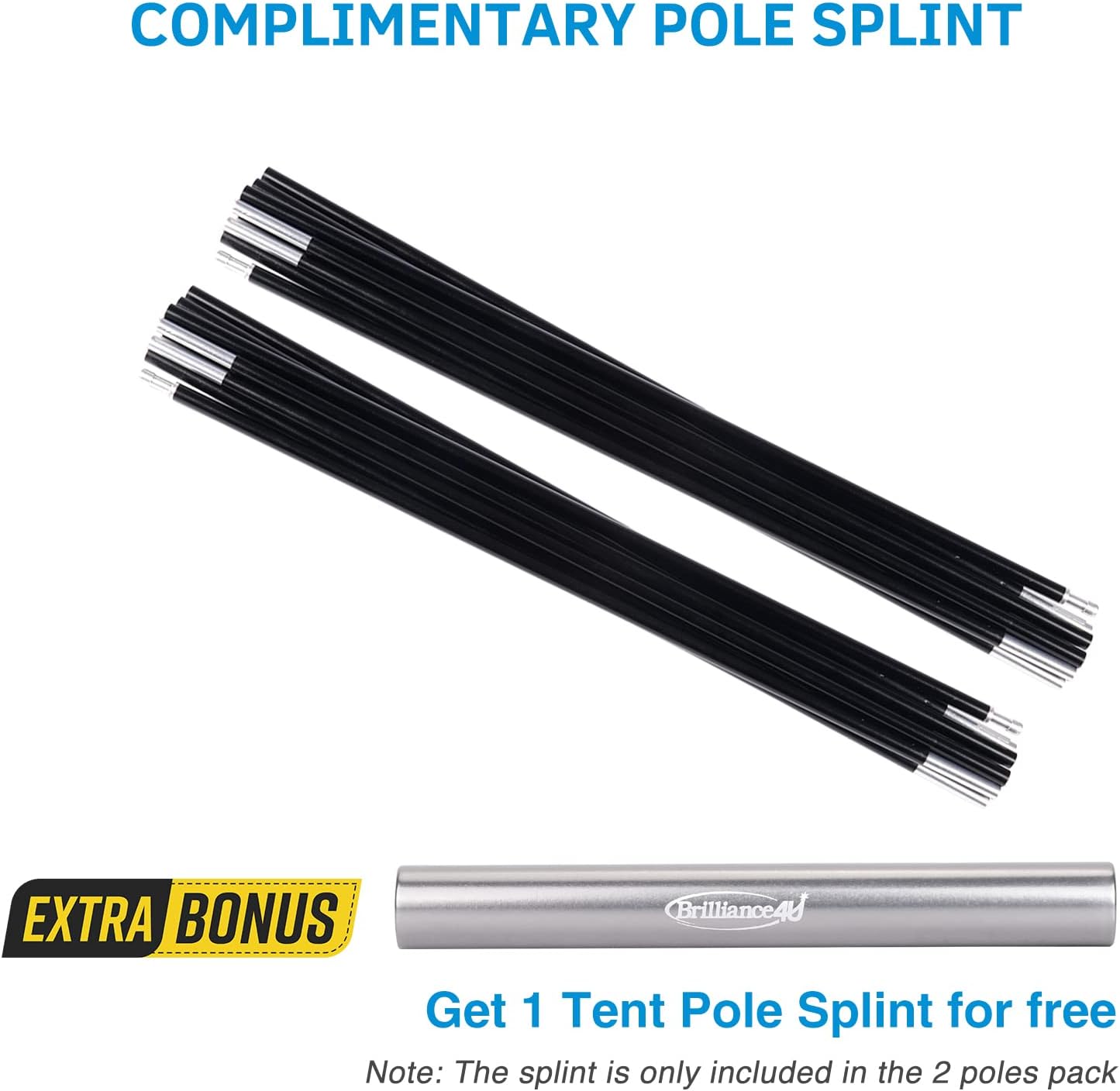 Skiennix Aluminum Tent Poles - Pre-Assembled Black Replacement Rod for 7001 T6 Heated Camping
