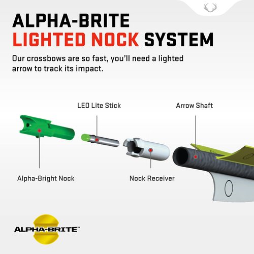 TenPoint Alpha-Brite Lighted Crossbow Nock - Pack of 3 - for Use with Most Wicked Ridge, Horton Innovations Crossbows (Does Not Include Nitro 505)
