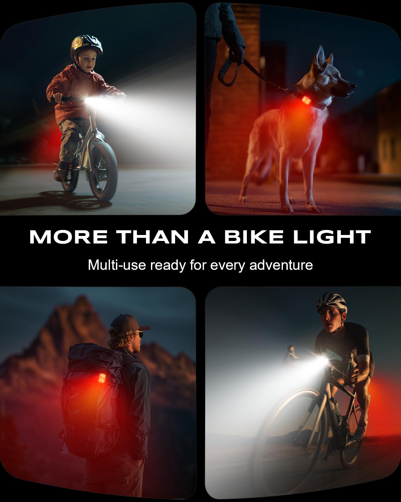 WOCBUY Bike Lights, Ultra-Slim & Lightweight Rechargeable Bicycle Lights Set, [5+6 Modes] Dual USB-C Bike Lights Front and Back, IP65 Waterproof Bicycle Lights for Night Riding Road Cycling (1 Set)