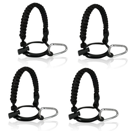 Volhoply Paracord Handle Bulk 4 Pack Fits 14oz to 40oz Wide Mouth Water Bottle（Handle 4,Set）