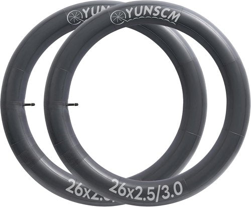 Fat Bike Tubes - 26-Inch AV Schrader Valve | 2-Pack Compatible with 26x2.5 to 26x3.0 Sizes