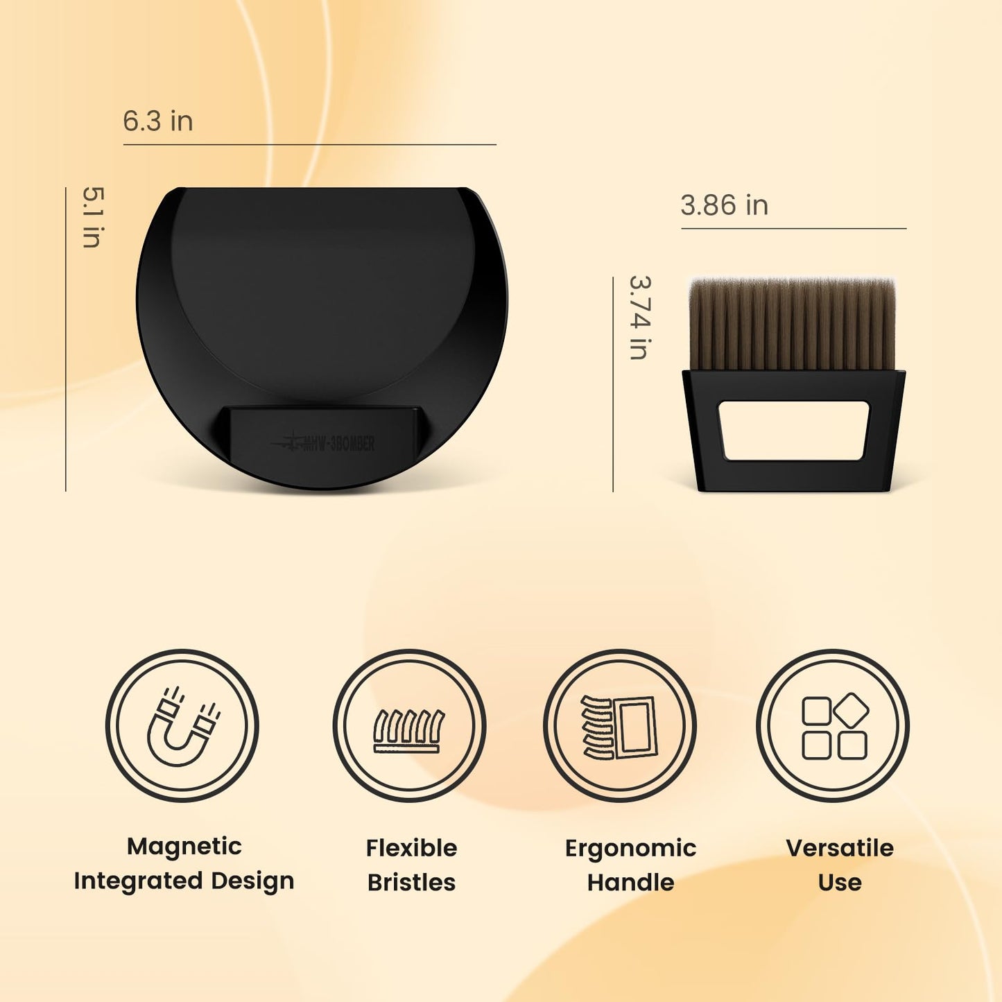 MHW-3BOMBER Small Coffee Brush, Hand Broom and Dustpan Set, Magnetic Small Brush and Dustpan Set Soft Bristles, Dust Pan Brush for Home Kitchen Coffee Counter Office, B5188B