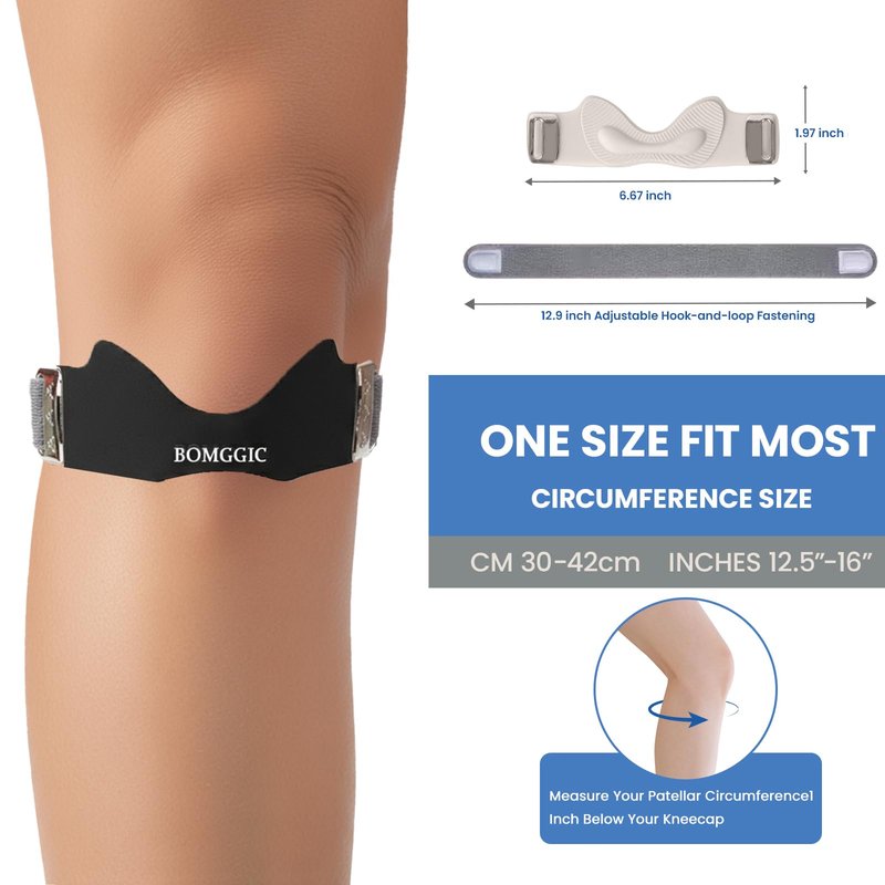 2 Pack Patellar Tendon Support Strap for Men Women,Adjustable Patella Band Flex Wrap Knee Brace with Non-Slip Silicone Targeted Pressure Pad for Knee Pain Tendonitis,Running, Basketball,Hiking,Fitness