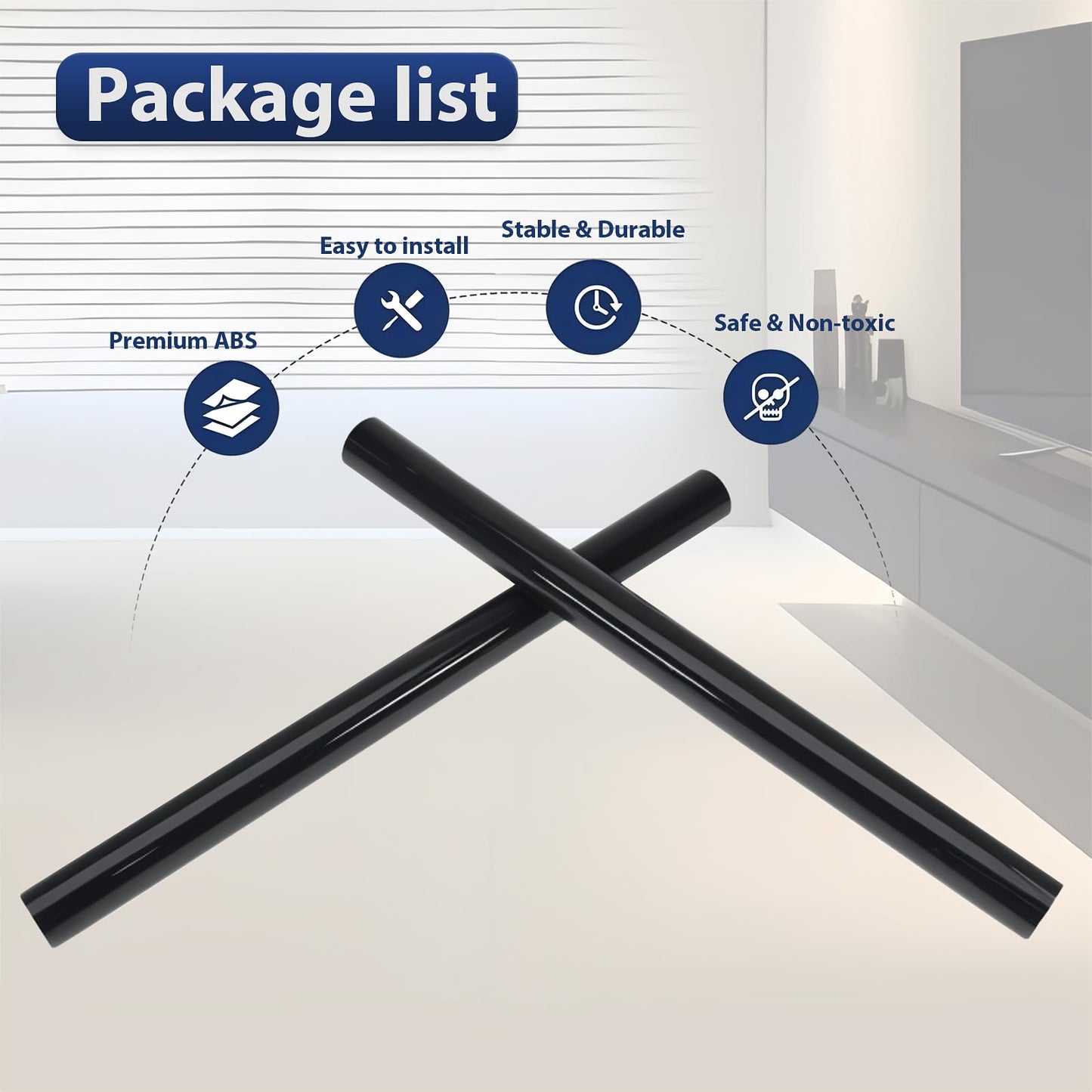 2-Pack Vacuum Extension Tube, 1.25 Inch (32mm) Vacuum Cleaner Extension Wand with 1-1/4" Fitting, Compatible with Shop-Vac Accessories, Replacement Extension Pipe for Wet/Dry Vacuum Cleaners