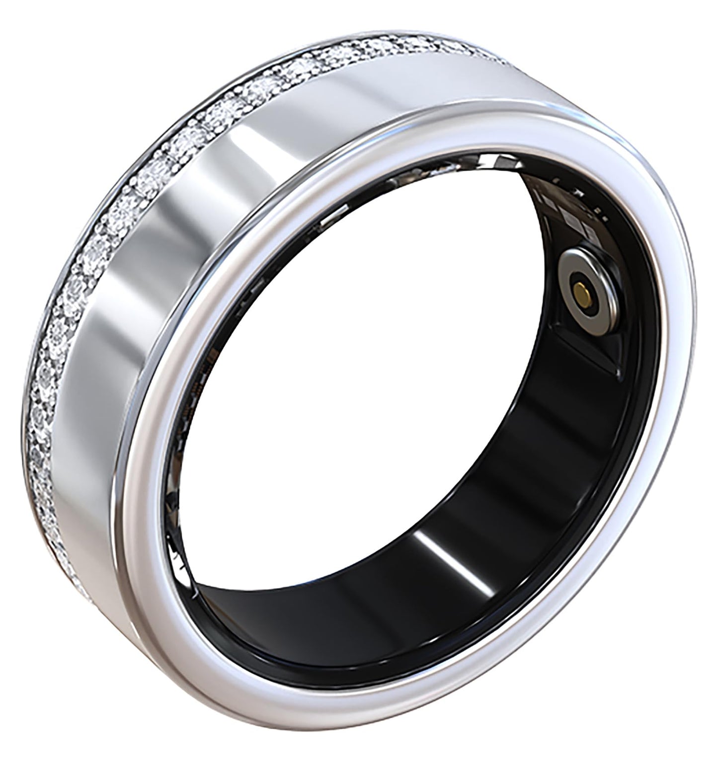 Smart Ring for Women Fitness Ring Diamond Activity Tracker Heart Rate Monitor Sleep Smart Rings Pedometer Calorie Counter Ladies Rings for Women Silver