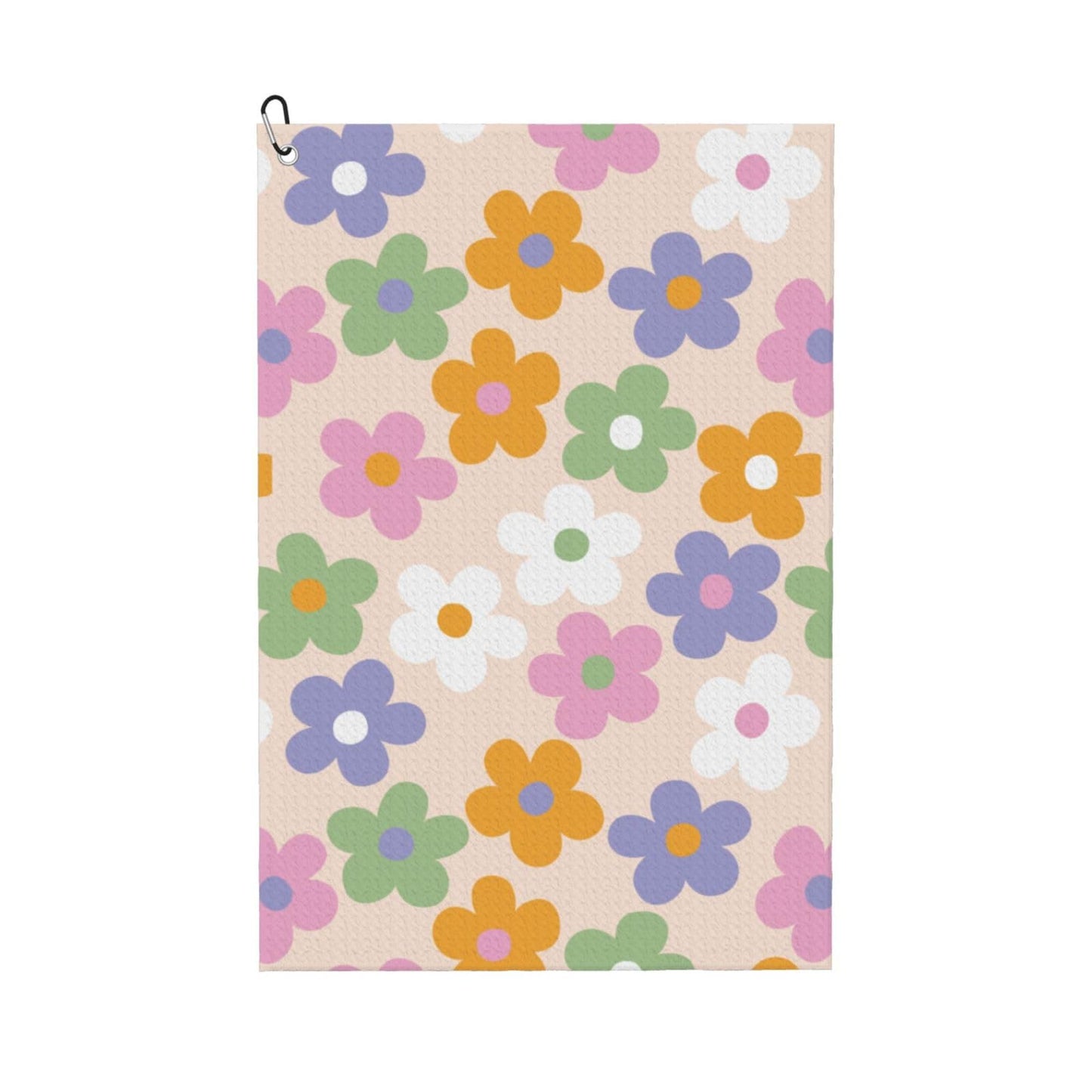 BEIANSHUO Cute Flowers Floral Golf Towel (16" X 24") with Carabiner Clip | Premium Microfiber Fabric | Golf Towel for Men and Women