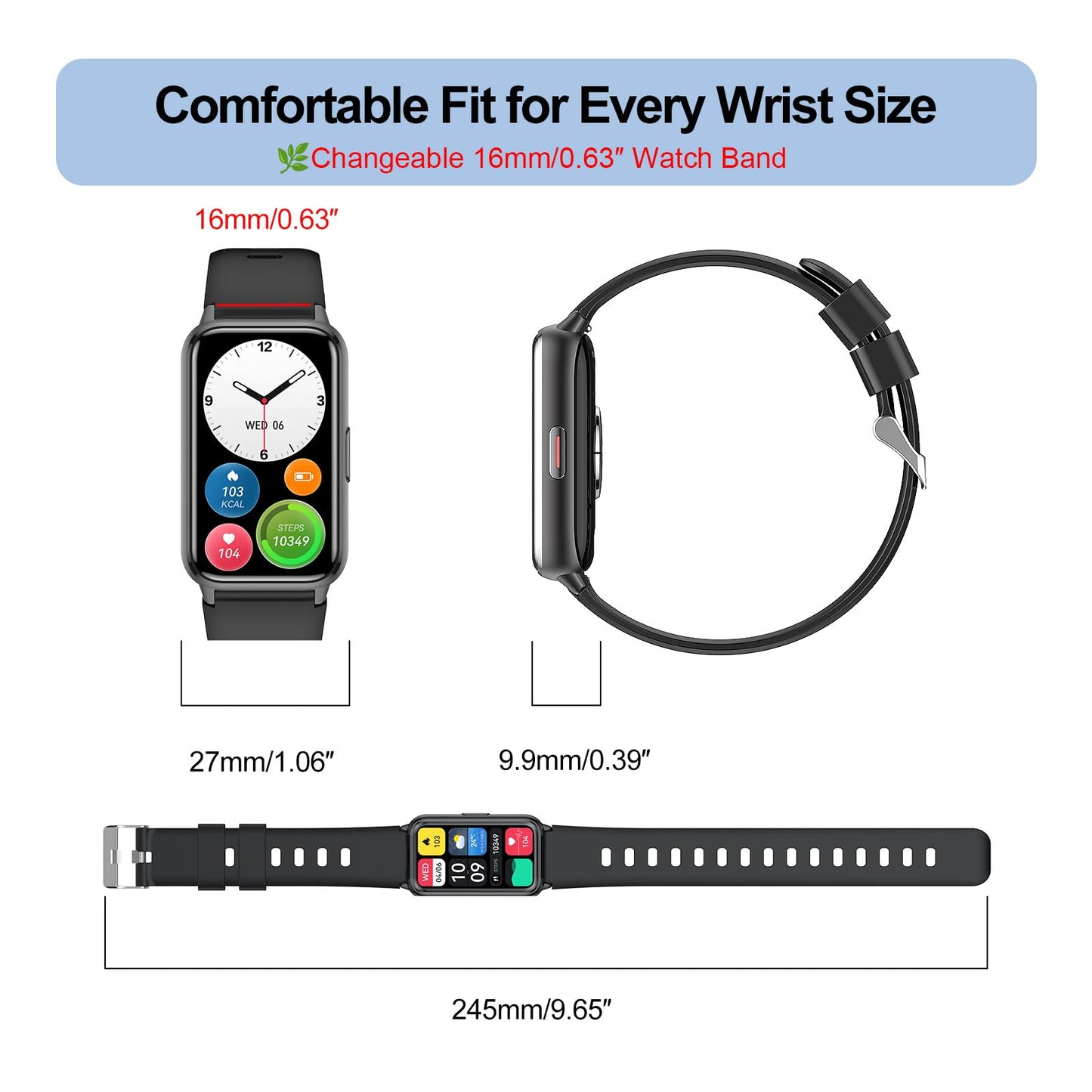 Fitness Tracker (Answer/Make Calls), Smart Watch for Women Men, with 1.47″ AMOLED Always-On Display, 24/7 Heart Rate, Sleep Tracking, 110+ Sport Modes, Waterproof, Compatible for Android Phone