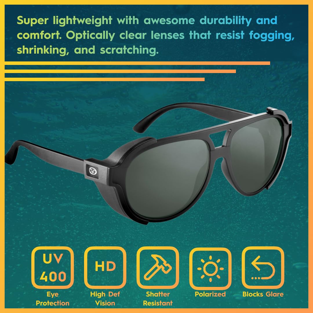 Flying Fisherman Legasea Polarized Sunglasses With Removable Side Sheilds for Men, Women, Fishing, Boating, Outdoor Sports, 100% UV Protection