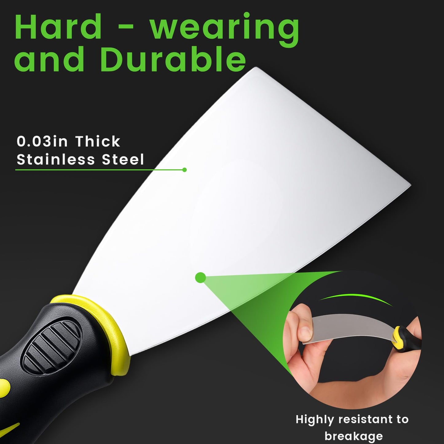 Professional Caulk Gun Kit with Caulk Remover Tool & Putty Knife - 5 in 1 Caulking Tool Set for Caulking Removal, Shower & Bathroom Caulk, Includes Caulking Gun Tool, Caulk Scraper Tool Spackle Knife