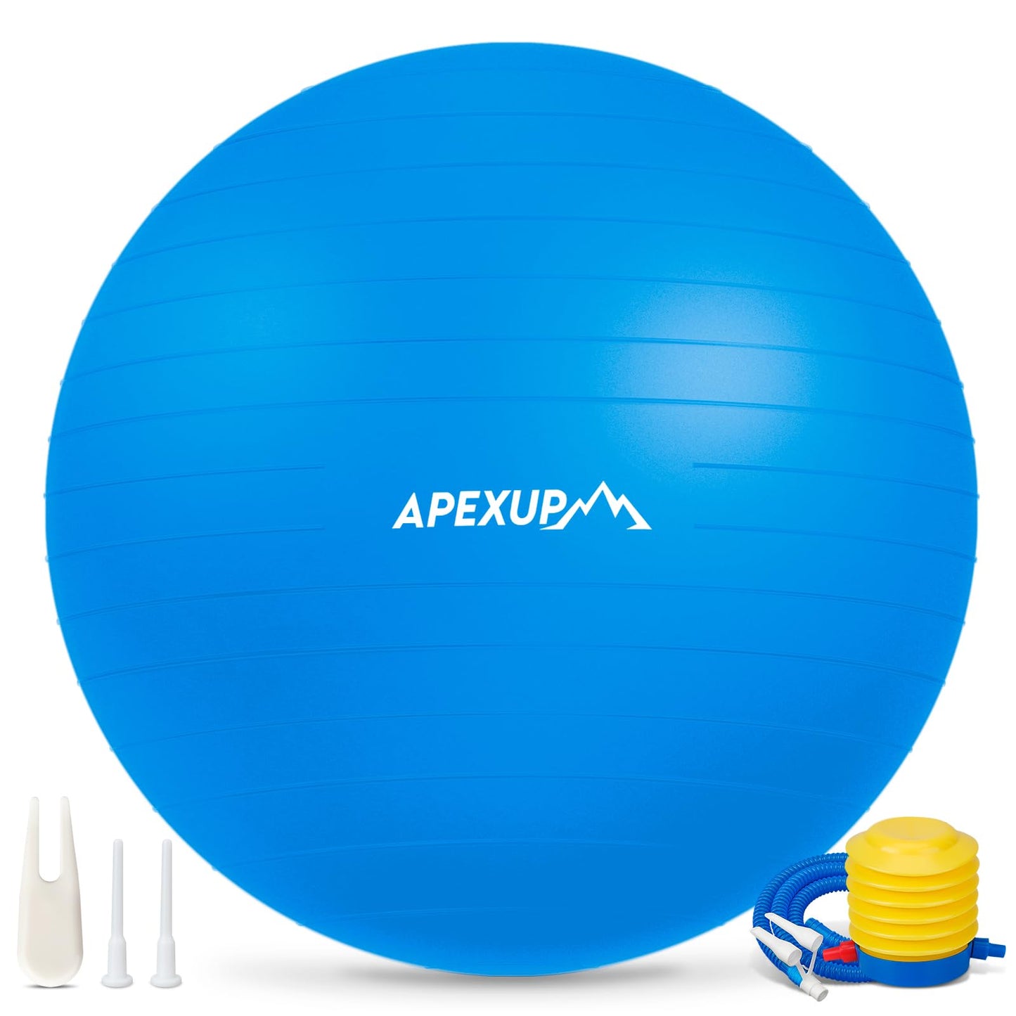 APEXUP Yoga Ball, 660 lbs Anti-Burst Exercise Ball with Pump, 5 Sizes (XL (27"~30") 75cm, Blue)