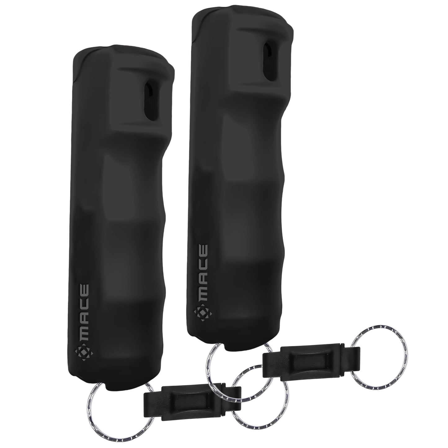 Mace Pepper Spray - 2-Pack Quick Release Hard Case Model, 0.42 oz, 12 Feet Range, Max Police Strength, Long Lasting UV Dye, Flip Top Safety Cap, Self Defense Pepper Spray for Women & Men - Black
