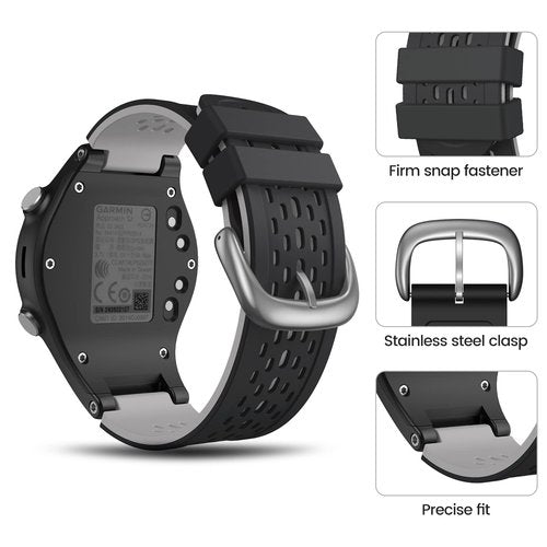 CUZOW Two-in-One Color band for Garmin Approach S2/S4, Silicone Starp Replacement Watch Band for Garmin Approach S2/S4 Watch, Black