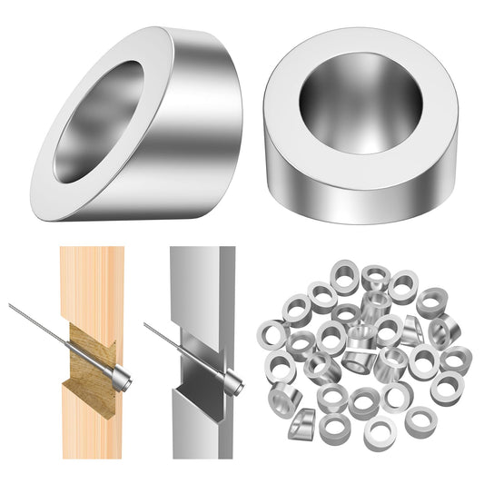 BLIKA 40 Pack 5/16" ID Angle Washers for Cable Railing Posts, Stainless Steel 30 Degree Angle Beveled Washer for 1/8", 3/16" Invisible Cable Railing Hardware, Cable Railing Angled Washer