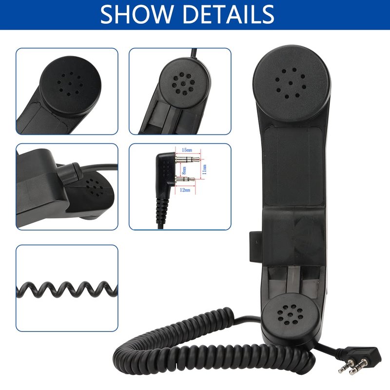 Baofeng Military Grade Radio 2Pin K-Type Microphone Military Handheld Speaker Mic for BaoFeng AR-152 UV-5R UV-S9 Plus UV-82 UV-6R DM-5R Plus Kenwood Wouxun Qansheng Puxing HYT Two Way Radios