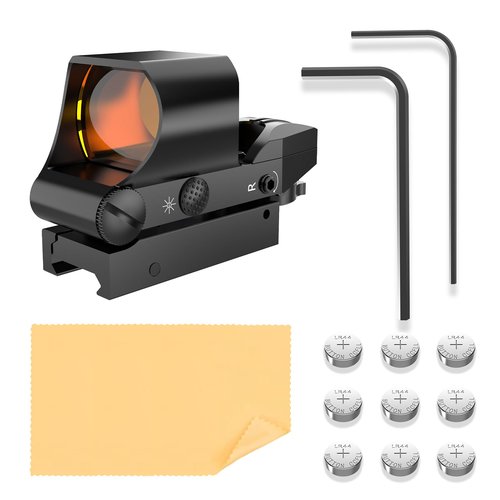Reflex Sight, 40mm Red Dot Sight, 4 Multi-Reticle Red Dot Sight for Picatinny Rail, red dot scopes, Absolute Co-Witness
