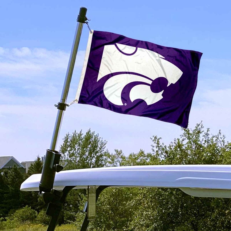 Kansas State Wildcats Golf Cart Flag Pole and Holder Mounting Bracket