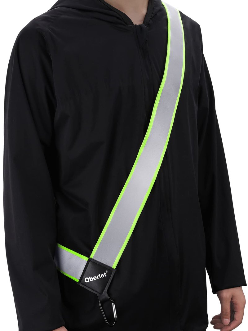 Oberlet Reflective Sash for Walking at Night | Night Walking Safety Gear | High Visibility Reflective Strap | Reflective Belt for Walking in The Dark | Reflective Running Gear | A