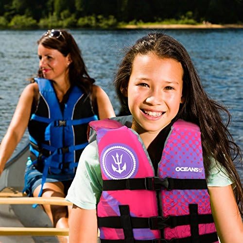 Oceans 7 Youth Life Jacket - US Coast Guard Approved Type III PFD in Pink | Safe & Stylish