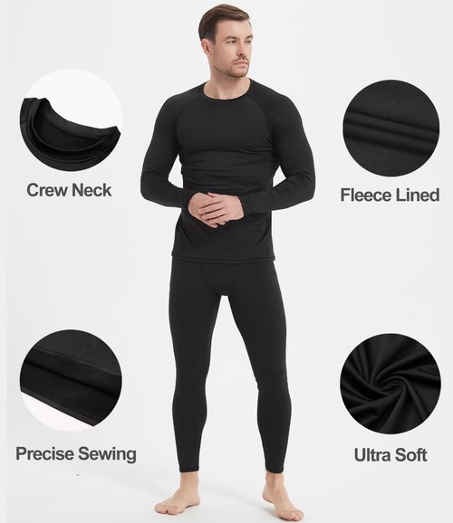 Dalavch 5 Pack Thermal Compression Shirts for Men Long Sleeve Running Gear Undershirt Base Layer for Winter Cold Weather 5 Black X-Large