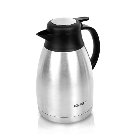 Thermal Coffee Carafe, 2L/68 Oz Stainless Steel Vacuum Insulated Thermoses, Double-Wall Design, 24-Hour Hot & Cold, Leak-Proof, Portable for Travel,Camping,Office
