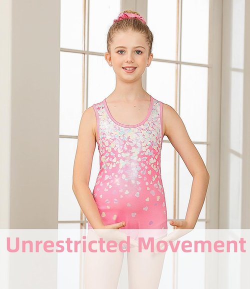 Idgreatim Gymnastics Leotards for Girls - Shiny Tumbling Unitards with Shorts | Sizes 5-10 Years