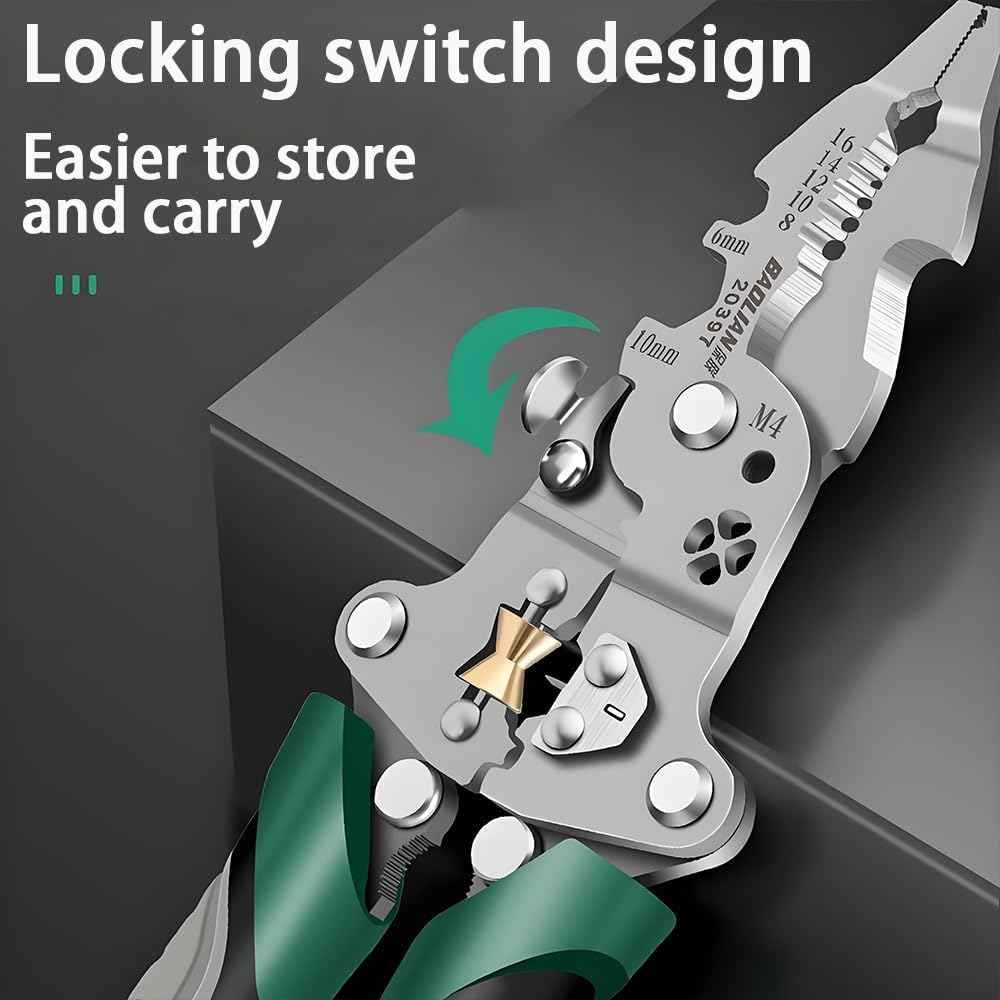 Folding Stylus Screwdriver Wire Stripper - 2025 New Tuvilo Electrical Pliers,Upgraded 20-in-1 Multi-function Electrician's Pliers,for Cutting And Pulling Wires Cable, Cable Cutters with Plier, Crimper