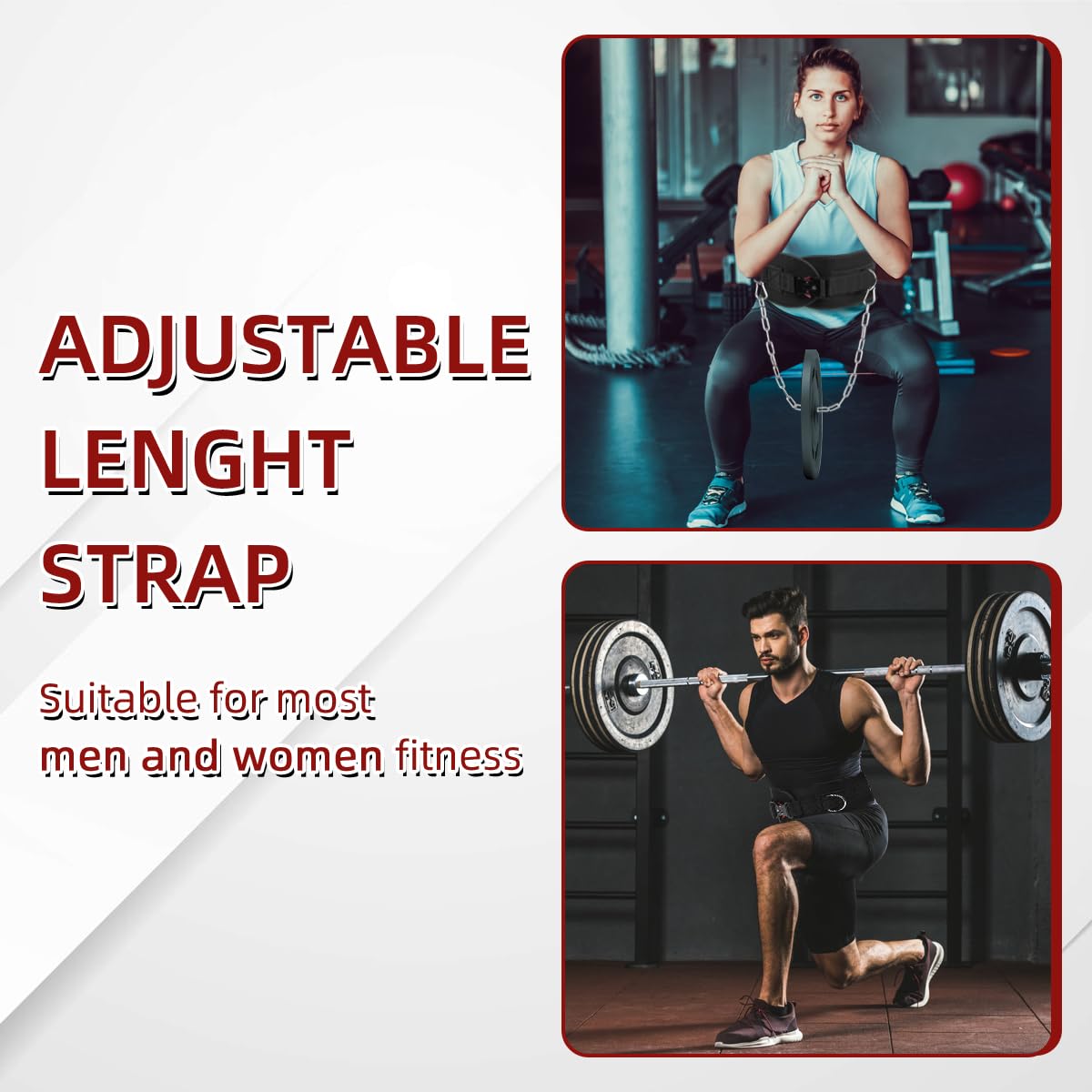 Dip Belt for Weight Lifting & Pull ups - Weighted Belt with 36" Robust Steel Chain, 350lbs Capacity, Workout Belt for Powerlifting, Squats & Dips