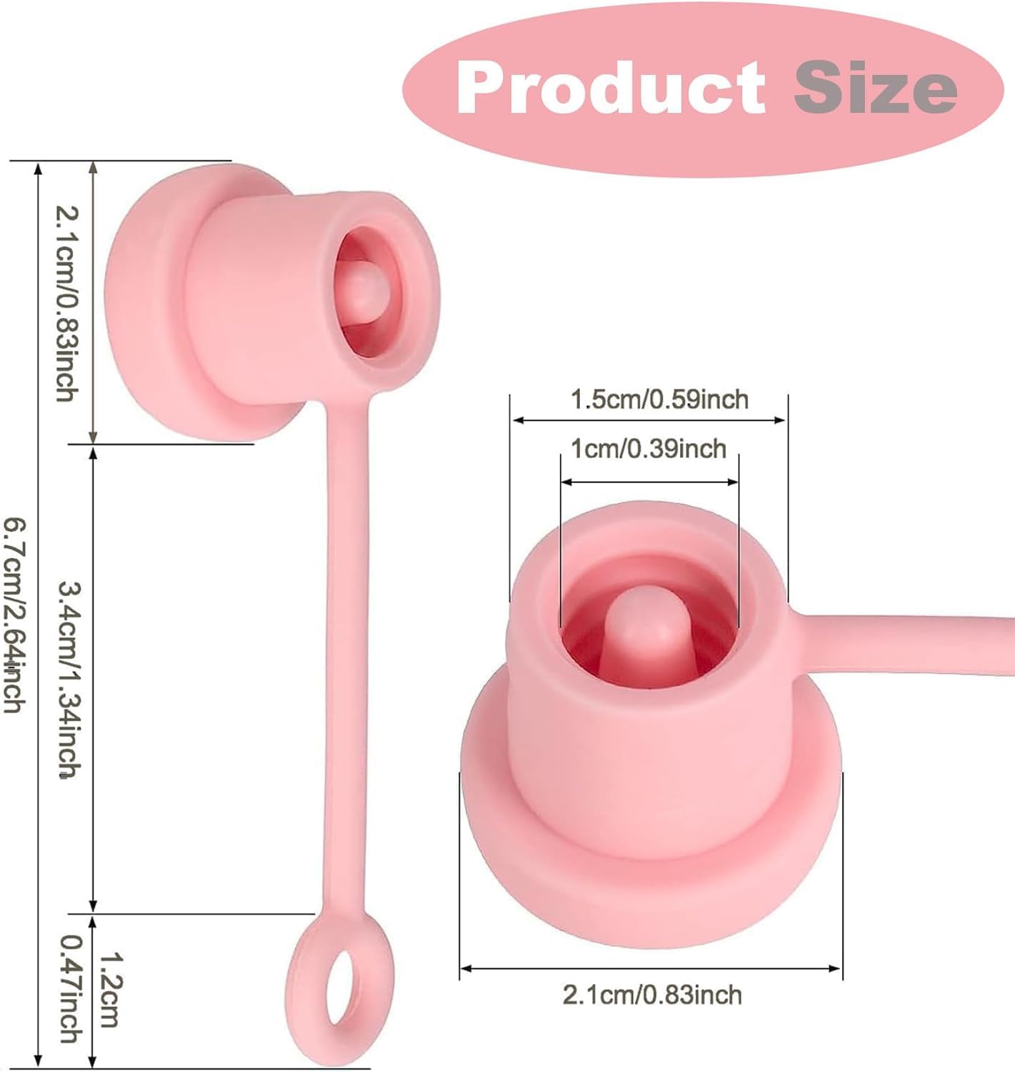 Skiennix Adjustable Straw Cover Caps - Universal Silicone Dust-Proof Topper for 6-10mm Straws | 6-Pack, BPA-Free