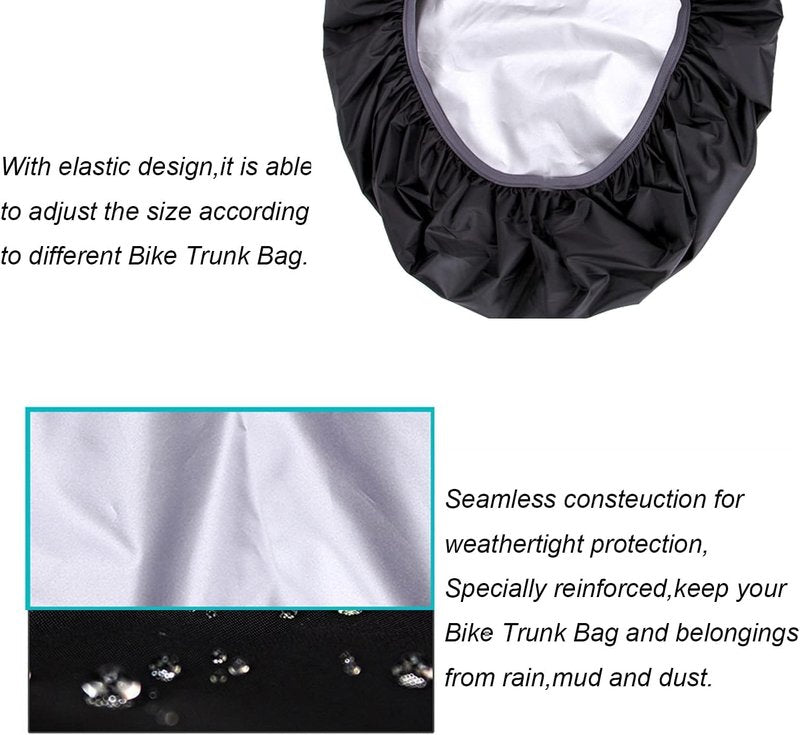 VAOLOAV 35L Bicycle Basket Waterproof Rain Cover with Reflective Strip Bicycle Rear Rack Rain Cover Black