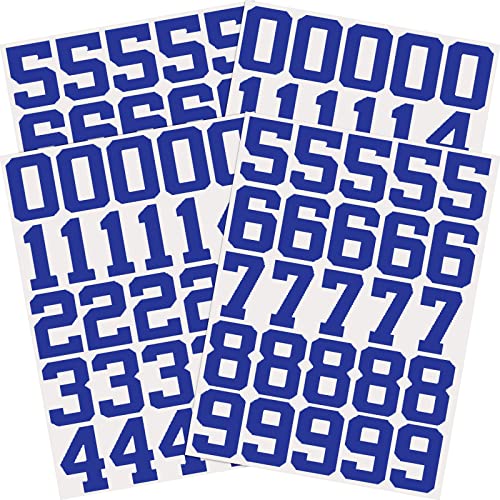 Sports Helmet Number Stickers - 102 Pcs Navy Blue Vinyl Decals