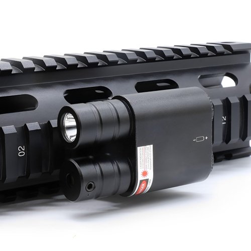 HIGOO Mini 2 in 1 Red Laser Dot Sight + Flashlight Combo Compatible with 20mm Picatinny Rail for Pistol Rifle Shotgun
