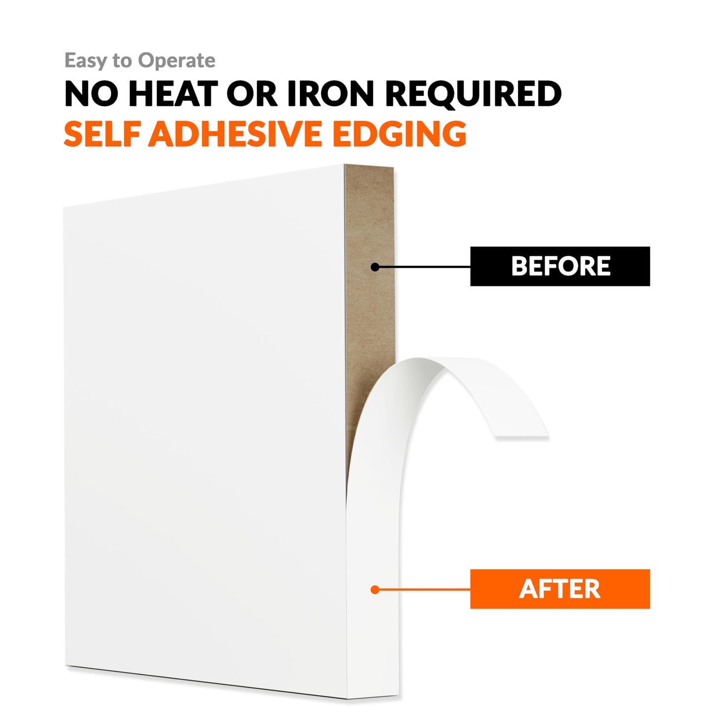 White PVC 3/4 inch x 25 ft Edge Banding Peel and Stick Strong Adhesive Edging Trim Flexible and Durable Veneer for Wood Cabinate Laminate Shelf Restoration