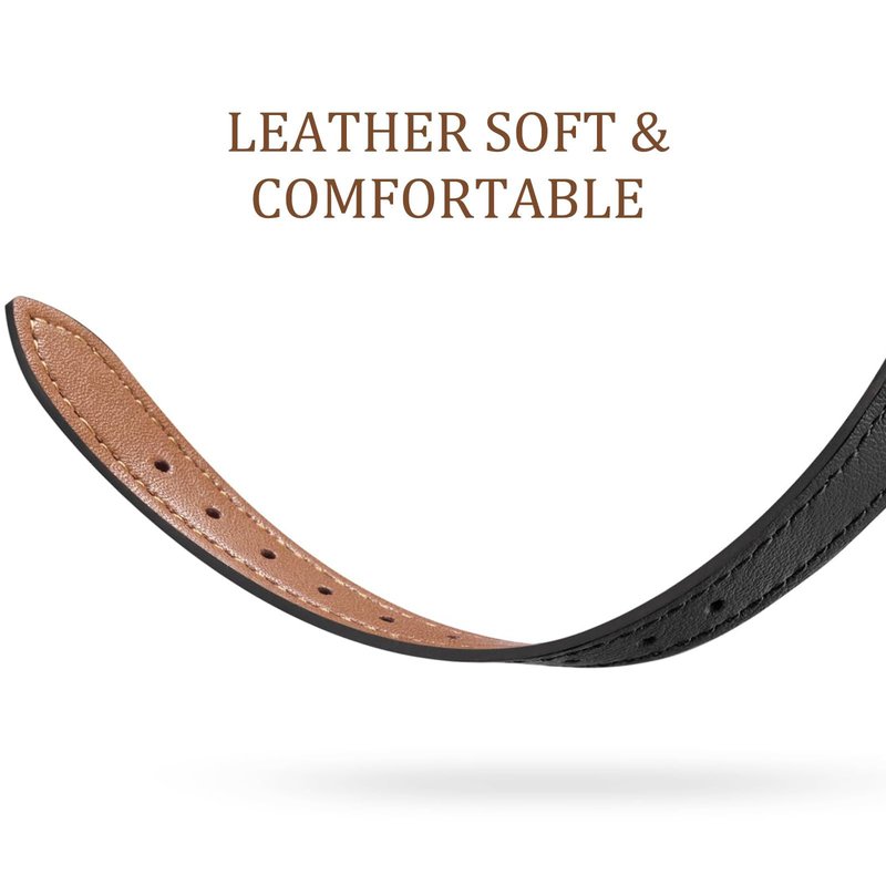 Slim Leather Band Compatible with Fitbit Inspire 3 Women,Top Grain Genuine Leather Strap Thin Wristband for Fitbit Inspire 2 1