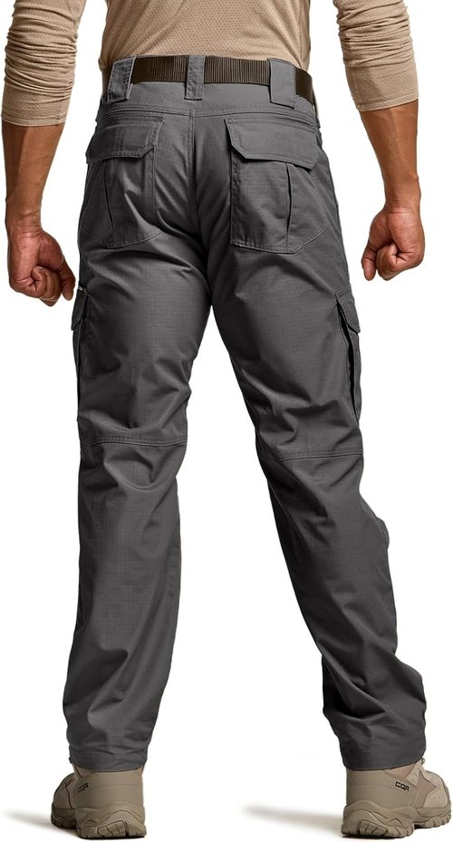 CQR Men's Tactical Pants - Lightweight Water-Resistant Ripstop Cargo for Hiking & Work
