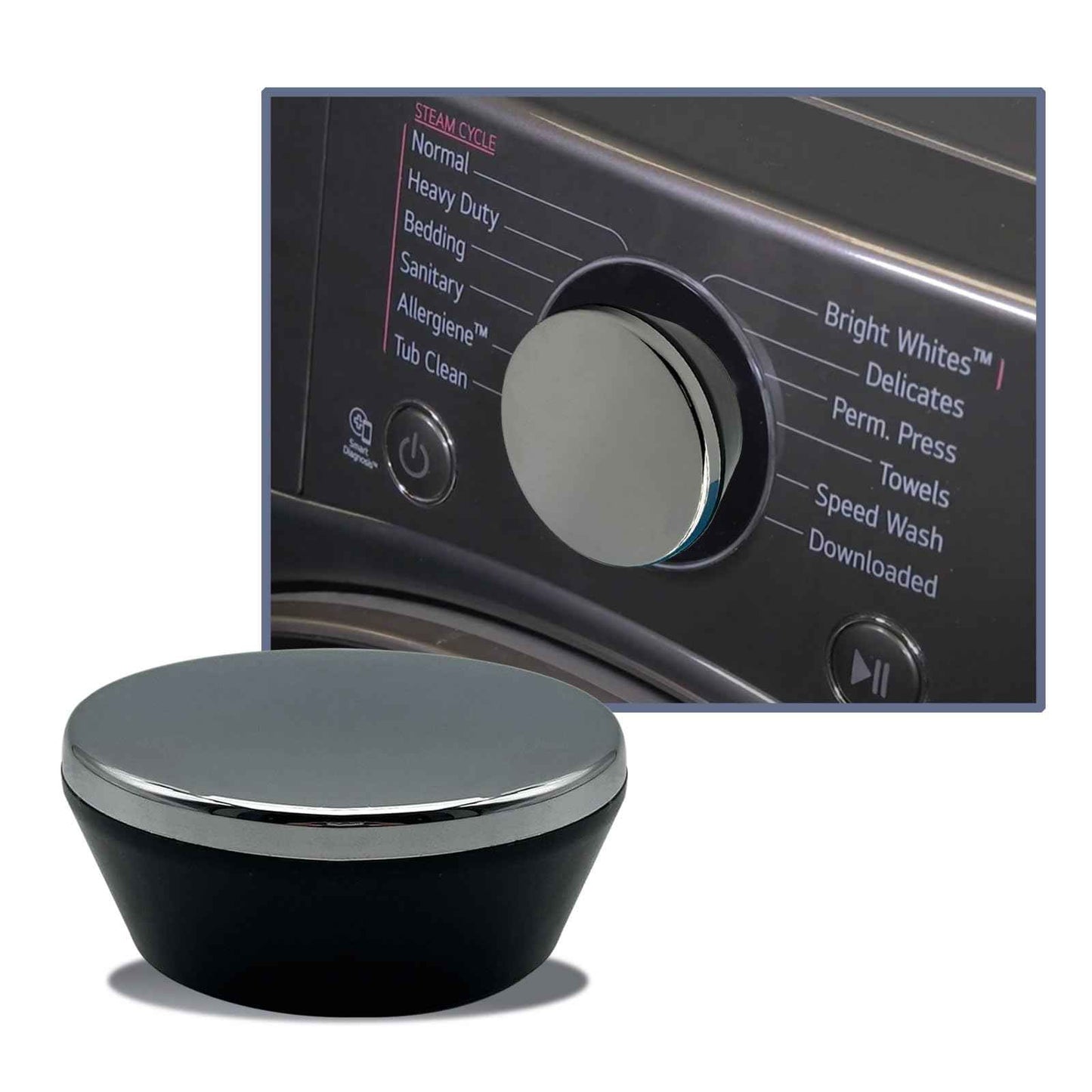 auaurly AEZ73913401 Knob Assembly Fits washers and dryers Chrome