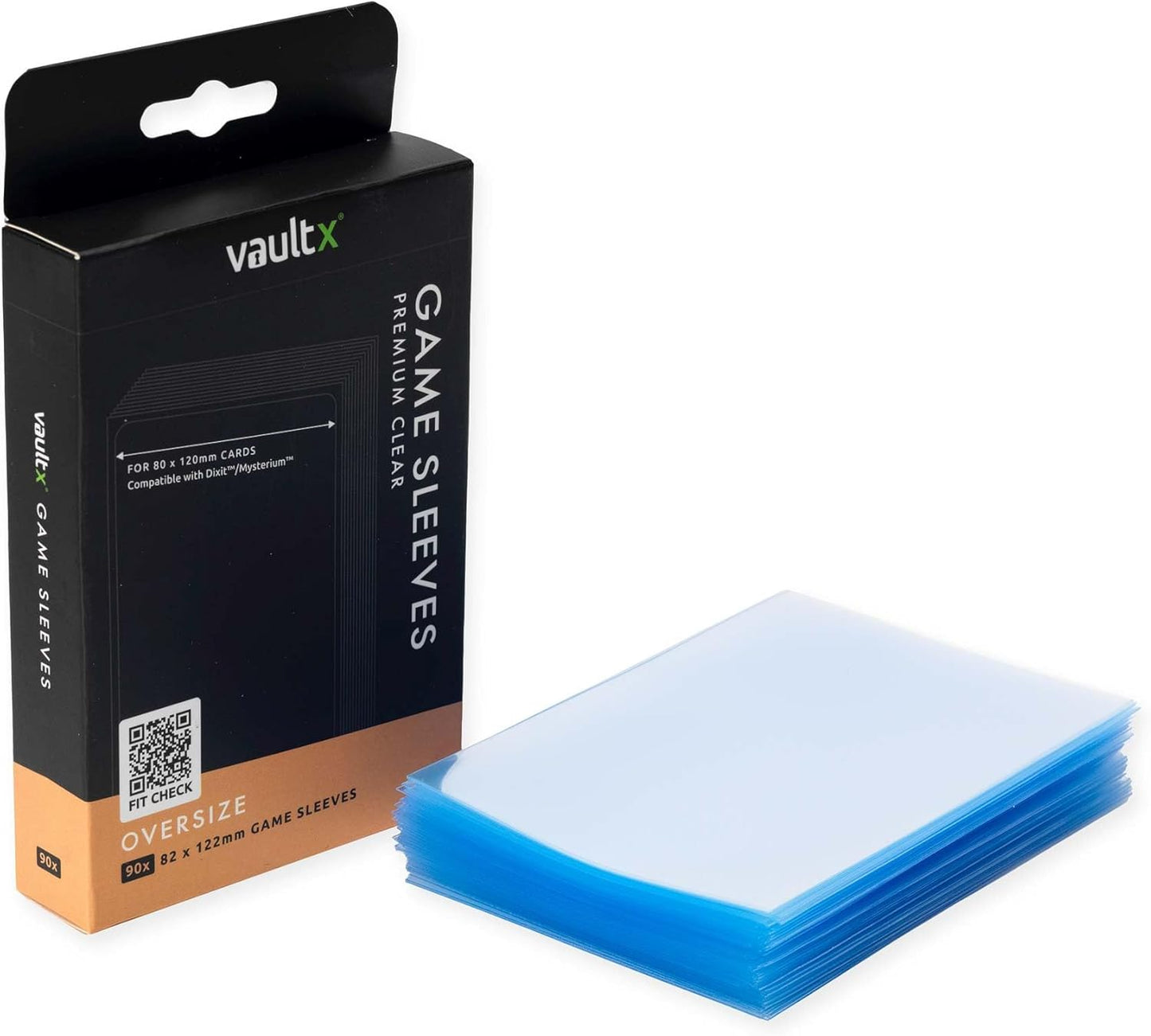 Vault X Oversize Board Game Sleeves - Premium Clear Quality | 82 x 122mm (90 Pack) for Dixit