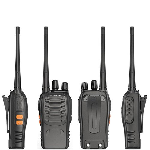 Baofeng BF-888S Walkie Talkies 6 Pack Long Range Two-Way Radios for Adults VOX 16 Channel UHF with Earpieces Li-ion Battery Flashlight FCC Certified for Camping Hiking Construction Kids Walkie-Talkie