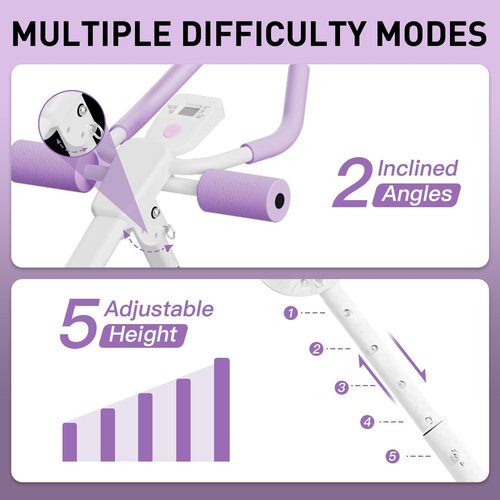 CRYSTAL FIT Ab Machine, Ab Workout Equipment Abdominal Trainer, Adjustable Abdominal Exercise Machine at Home Gym for Stomach Workout with LCD Monitor