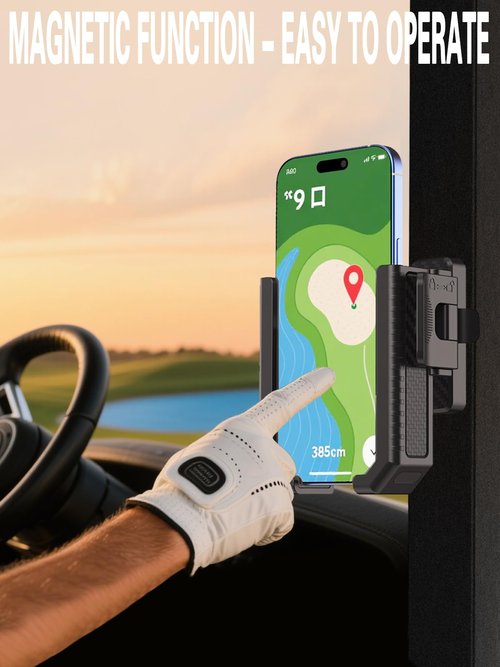 ONHAWKS Magnetic Golf Cart Phone Holder-Cell Phones Mount with Neodymium N52 Magnets-Golf Cart Accessories Fit Big Phones and Thick Phone Stand-Golf Essentials Gift for Friend Men Women