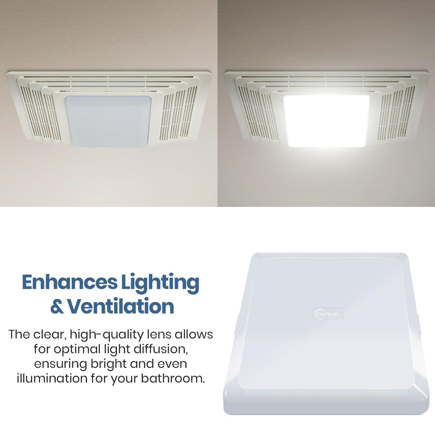 CALPALMY Exact Replacement Bathroom Vent Fan Light Lens Cover, Compatible with Broan S97013662, S97014094, Fits Bathroom Fan Lens Models 655, 659, 695, 678, 679, 680, HD50L, HD80L (1-Pack)