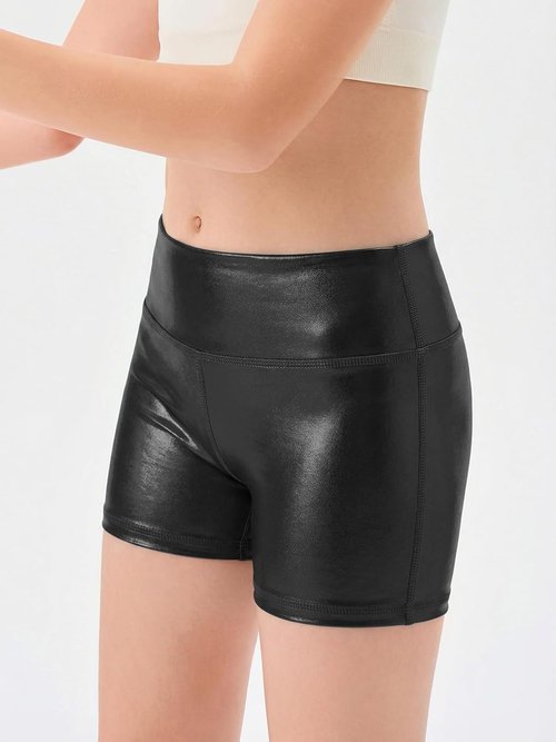 Haloumoning Girls Athletic Shorts - High Waisted Comfy Yoga & Dance Biker Shorts | Ages 5-14Y