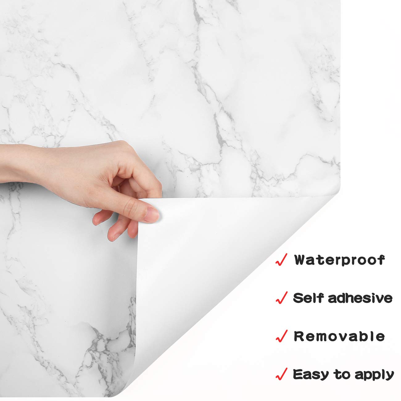 Decotalk 30"x400" Marble Contact Paper Peel and Stick White Marble Contact Paper Waterproof Marble Contact Paper for Counter Top Marble Wallpaper Removable Wallpaper for Bedroom Marble Vinyl Wrap
