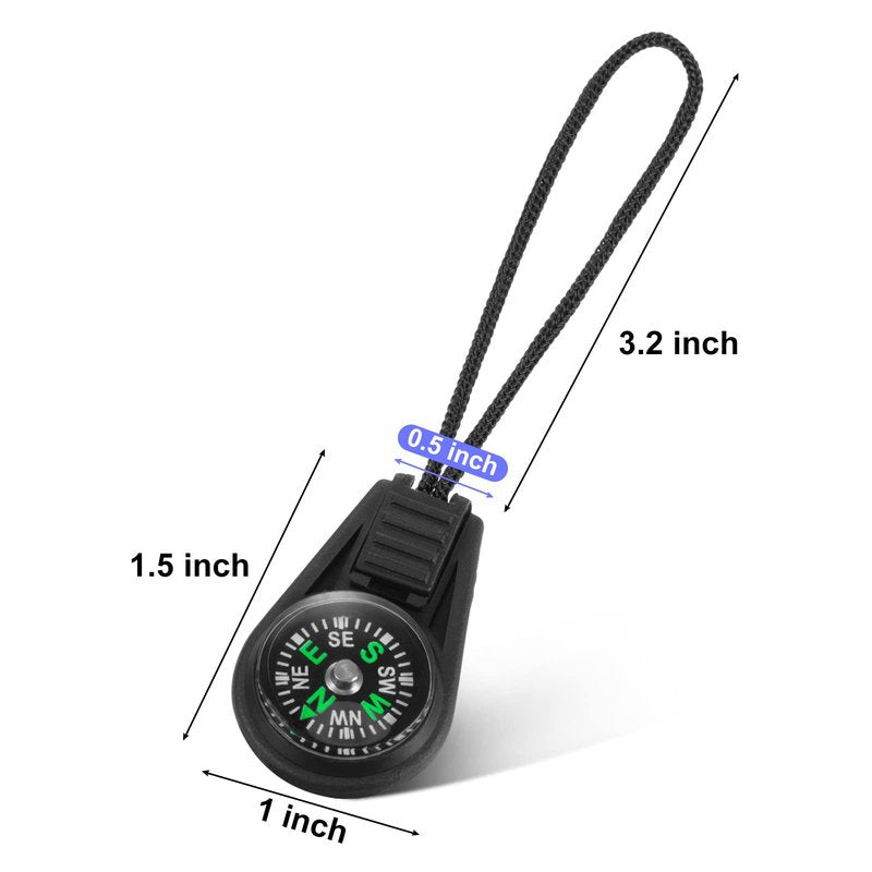 200 Pack Mini Survival Compass Outdoor Camping Hiking Pocket Compass Mini Compass for Paracord Bracelet Necklace Key Chain Outdoor Activities Accessory