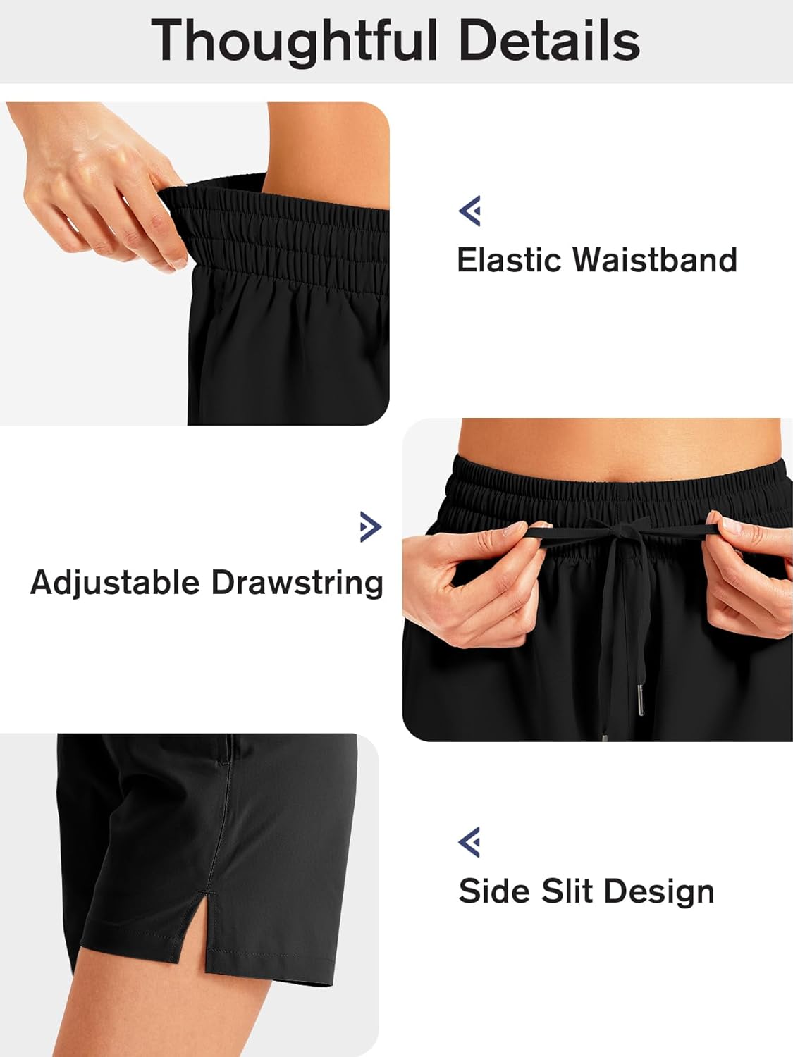 ZUTY Women's Athletic Shorts - Lightweight Quick-Dry Running Shorts with Pockets | 3-Pack Set