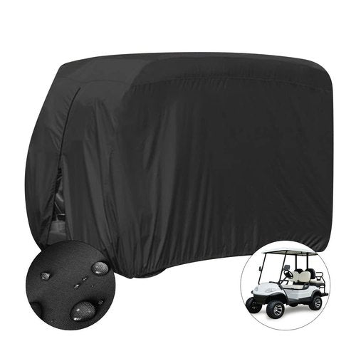 ConPus golf cart cover, Golf Cart Cover ,For EZGO Club Car and Yamaha, Waterproof with Extra PVC Coating Sunproof Dustproof Black 112" L x 48" W x 66" H (black)