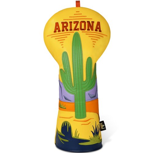 Craftsman Golf Club Cover Saguaro Cactus Driver Headcover Cactus Golf Club Head Cover for Driver Arizona Desert Style Fits 460cc Drivers Yellow