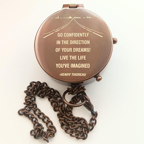 Joshua 1:9 Engraved Brass Compass – Go Confidently Inspirational Quote – Graduation Gift 2025, Baptism, Confirmation Gift for Boys, Perfect for Thanksgiving, Christmas, or Holiday Gifting