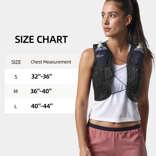 HIGH EXPERIENCE Running Vest Lightweight 4L Trail Hydration Backpack Pack with 2 17oz Soft Flask Jogging Marathon Cycling Hiking for Women Men (Black, Medium)